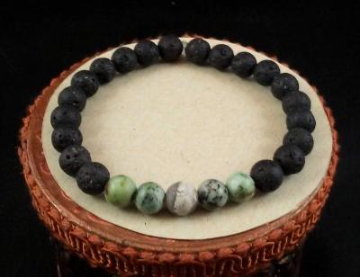 African Turquoise, and Artistic Jasper Bead Diffuser Bracelet, Aromatherapy Bracelet, Lava Bead Bracelet, Large African Turquoise, and Artistic Jasper Bead Diffuser Bracelet, Aromatherapy Bracelet, Lava Bead Bracelet, Large