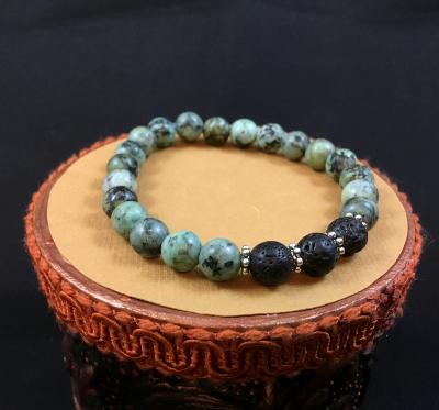 African Turquoise, Diffuser Bracelet, Aromatherapy Bracelet, Lava Bead Bracelet