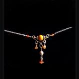 Saffron Fire Agate Diffuser Necklace