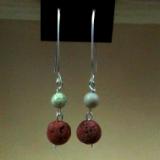 Blue Green Jasper Diffuser Earrings with French Hook Ear Wires
