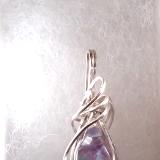 Small Amethyst Crystal Point Wire Wrapped Pendant