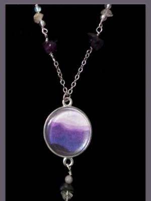 Lavender Mountains Art Print and Gemstone Necklace Lavender Mountains Art Print and Gemstone Necklace