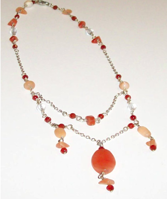 Fancy Carnelian, Moonstone and Aventurine Necklace Fancy Carnelian, Moonstone and Aventurine Necklace