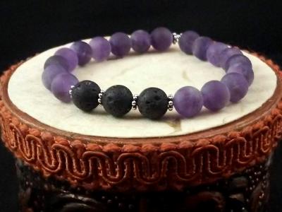 Matte Amethyst Diffuser Bracelet, Aromatherapy Bracelet, Lava Bead Bracelet, Matte Amethyst Diffuser Bracelet, Aromatherapy Bracelet, Lava Bead Bracelet,