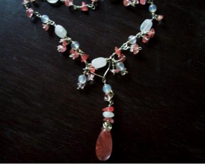 Cherry Quartz and Moonstone Necklace Cherry Quartz and Moonstone Necklace