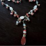 Cherry Quartz and Moonstone Necklace