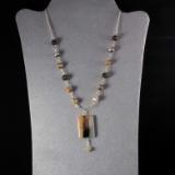 Tabular Agate Wire Wrapped Necklace